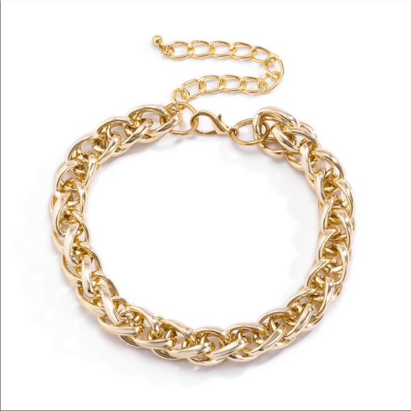 NEW 18K GOLD CHUNKY CHOKER NECKLACE - Picture 2 of 6